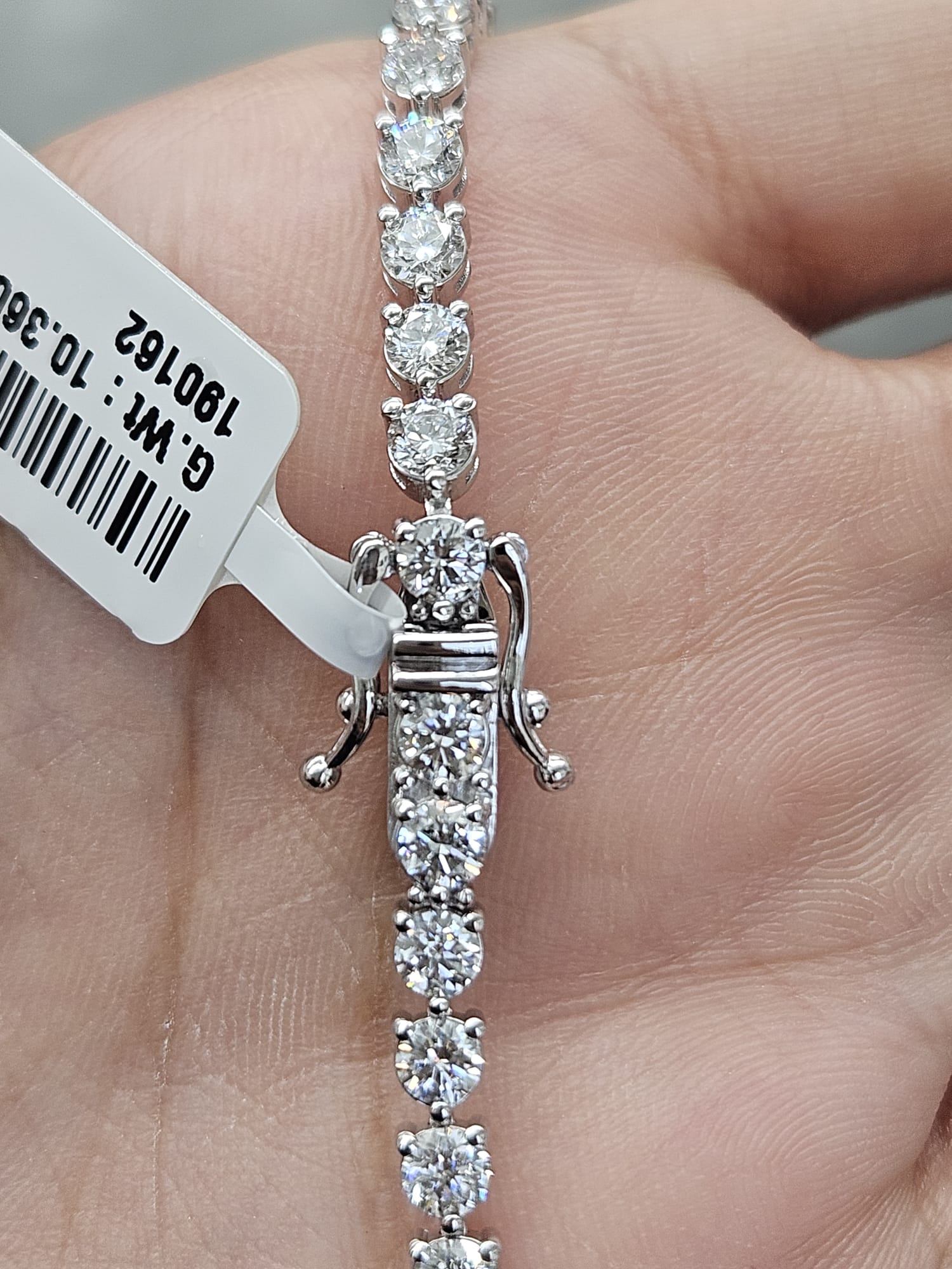 5.52cttw White Gold 3 Prongs Lab Diamond 7" Tennis Bracelet