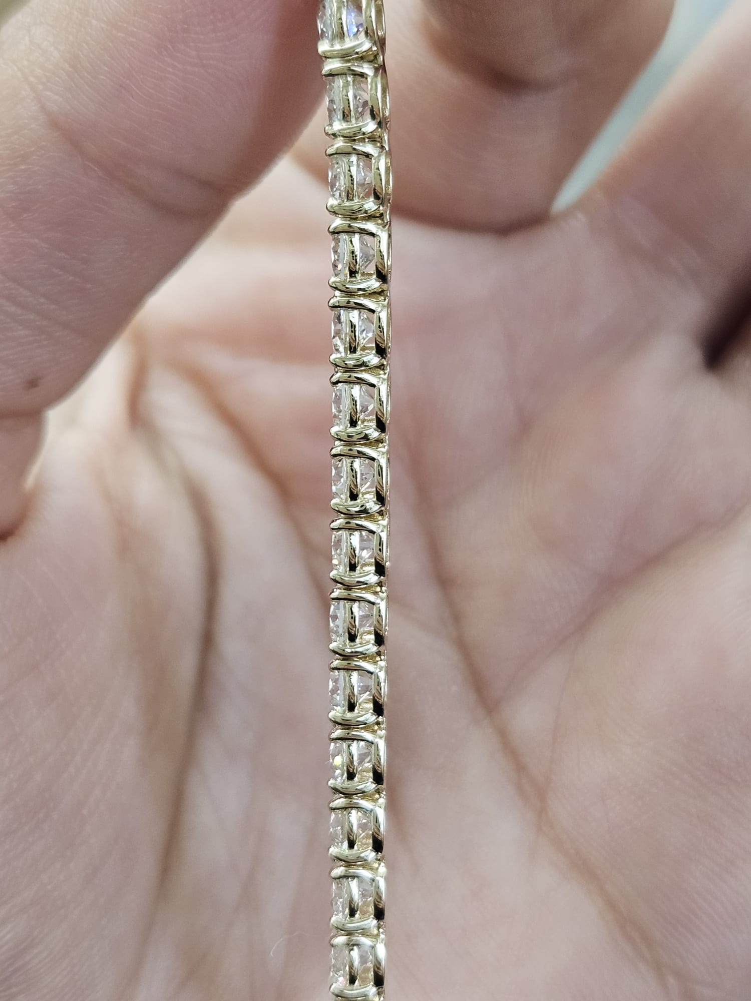 9.71cttw Yellow Gold Lab Diamond 7" Tennis Bracelet