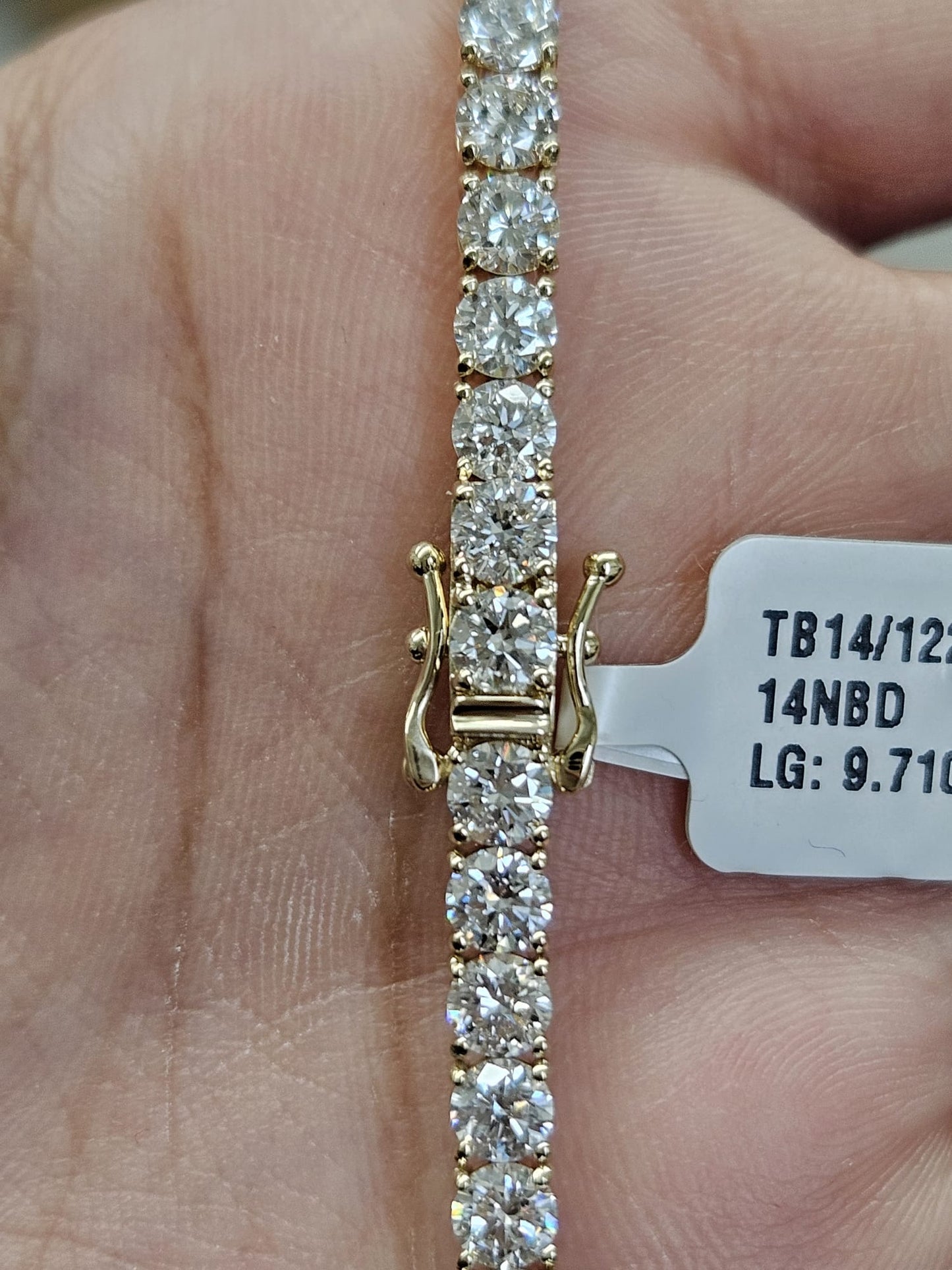 9.71cttw Yellow Gold Lab Diamond 7" Tennis Bracelet