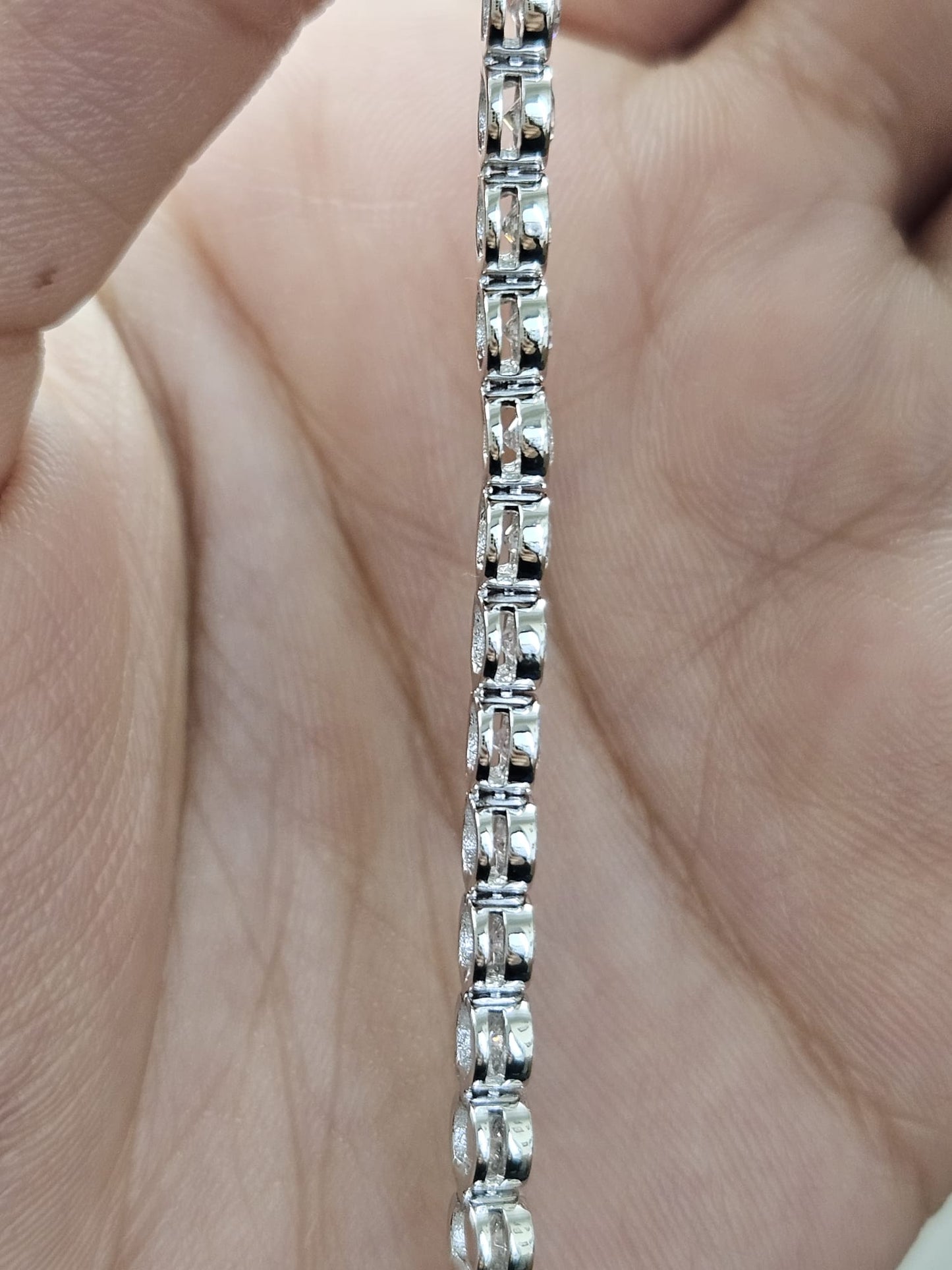5.470cttw White Gold Bezel Set Lab Diamond 7" Tennis Bracelet