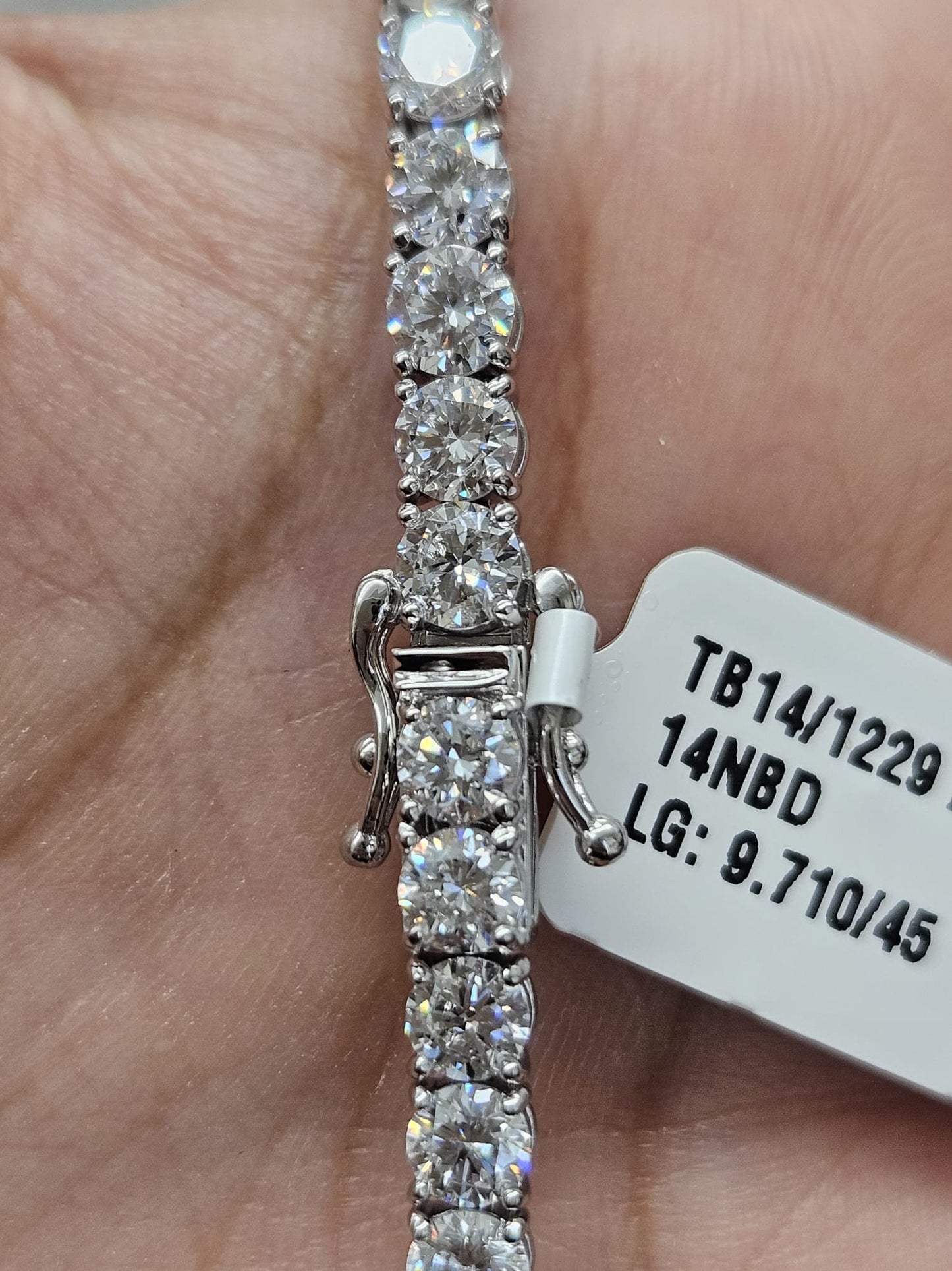 9.710cttw White Gold Lab Diamond 7" Tennis Bracelet