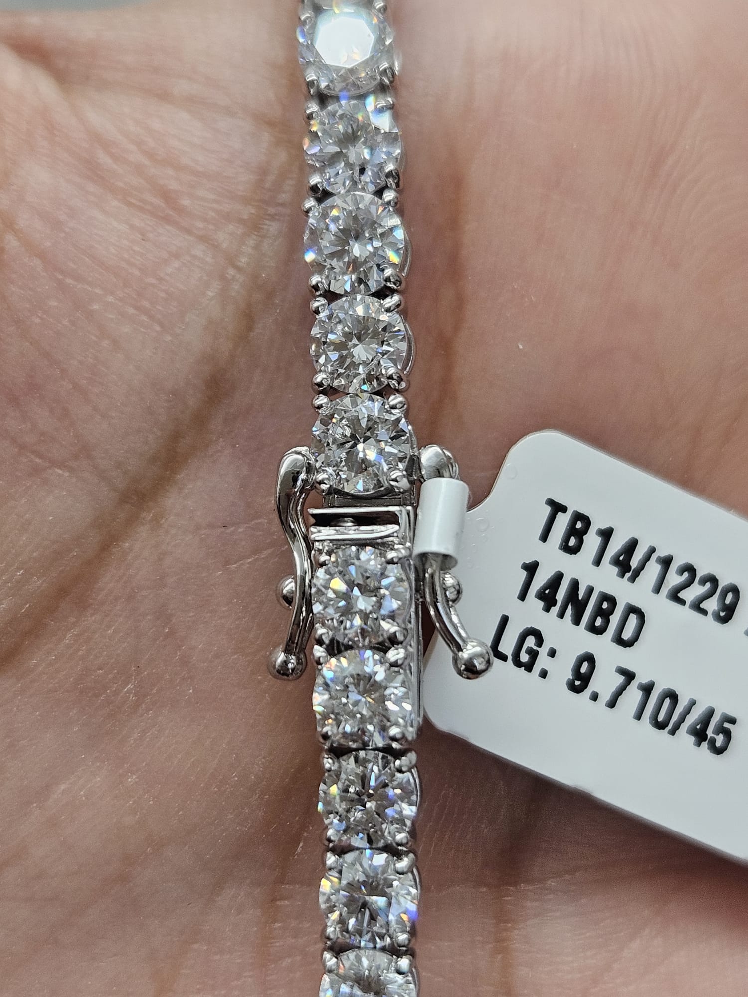 9.710cttw White Gold Lab Diamond 7" Tennis Bracelet