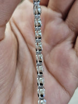 13.240cttw White Gold Bezel Set Lab Diamond 7" Tennis Bracelet