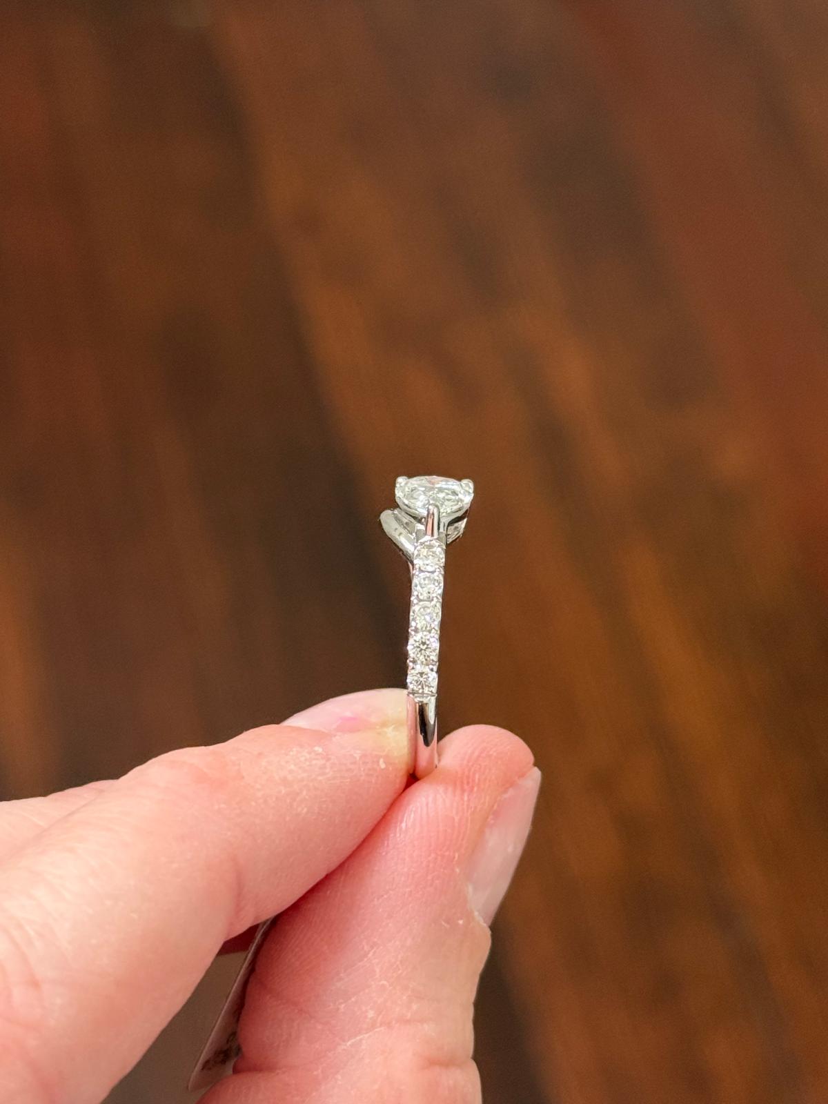 White Gold East West Set 1.16ct Pear Shape Lab Diamond Ring