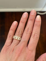 Yellow Gold Marquise & Emerald Lab Diamond Band