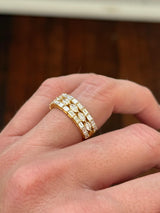 Yellow Gold Marquise & Emerald Lab Diamond Band