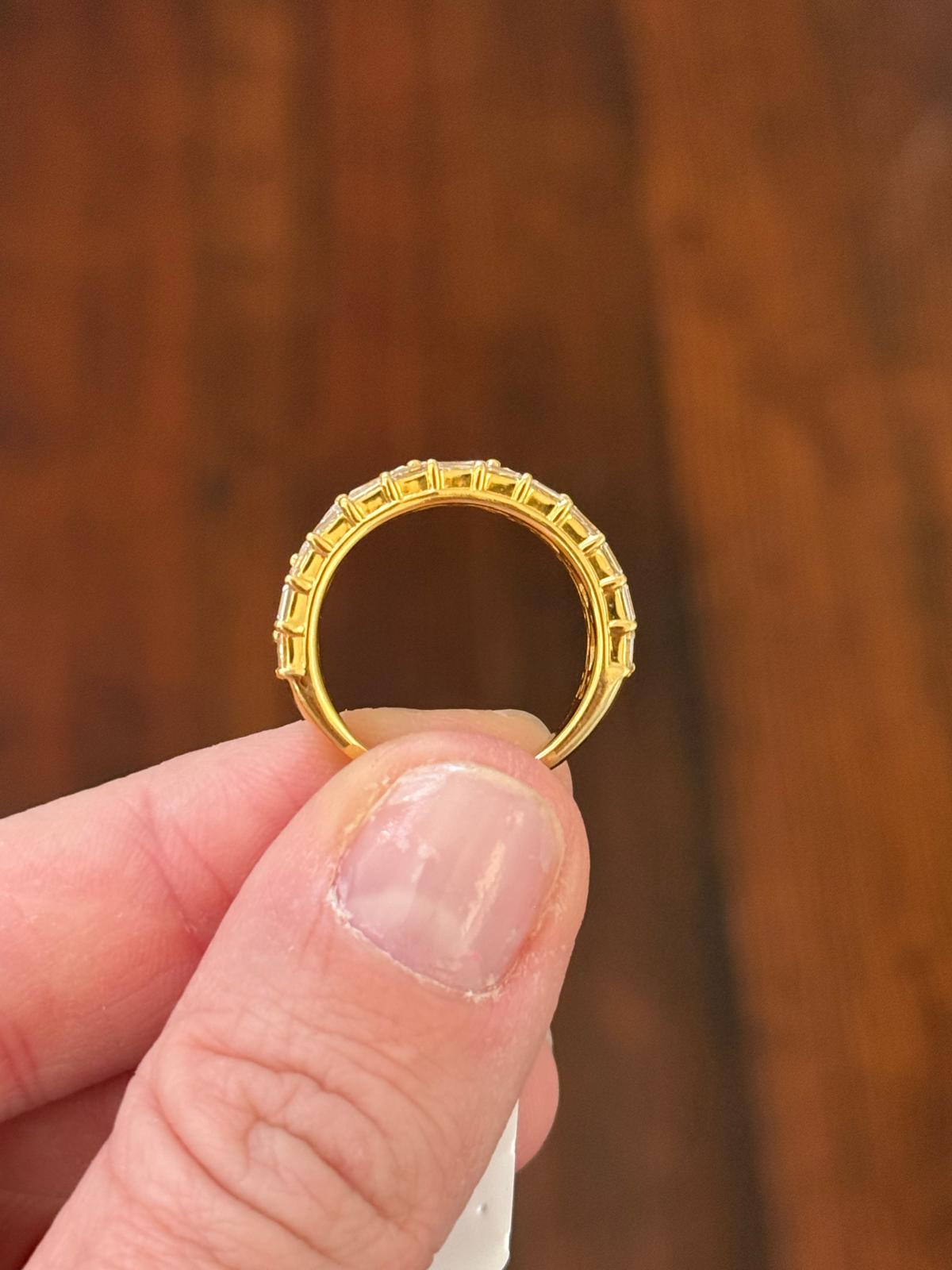 Yellow Gold Marquise & Emerald Lab Diamond Band