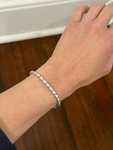 White Gold Bezel Set 6.64ct Pear Shape Lab Diamond Bracelet