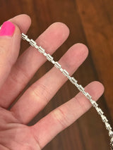 White Gold 3.8ct Emerald Lab Diamond Bracelet