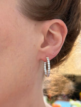 24.1mm Yellow Gold Lab Diamond Inside Out Hoops