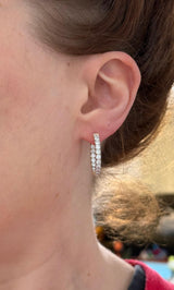 24.1mm Yellow Gold Lab Diamond Inside Out Hoops