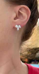 White Gold Marquise, Pear & Round Lab Diamond Cluster Studs