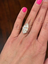 White Gold 7.74ct Marquise Lab Diamond Ring