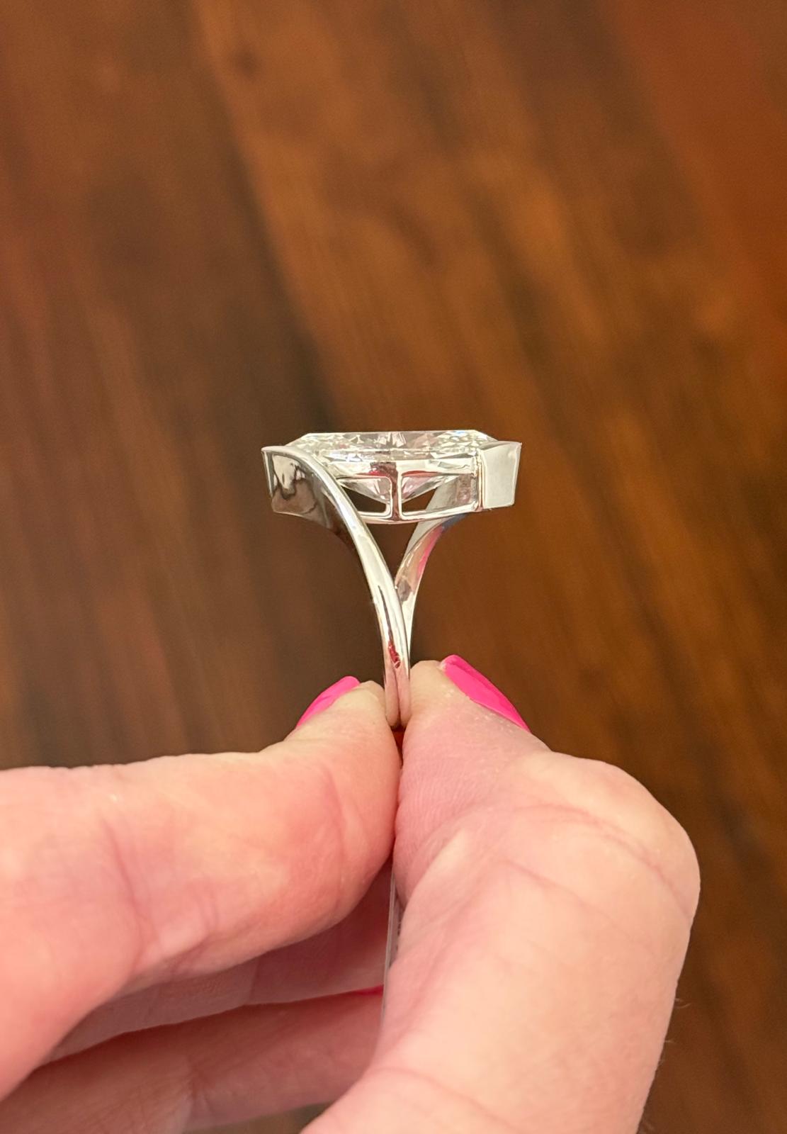 White Gold 7.74ct Marquise Lab Diamond Ring