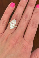 Yellow Gold 6.67ct Marquise Lab Diamond Ring