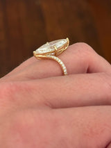 Yellow Gold 6.67ct Marquise Lab Diamond Ring