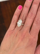 Yellow Gold Marquise & Hidden Halo Lab Diamond Ring