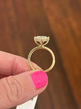 Yellow Gold Marquise & Hidden Halo Lab Diamond Ring