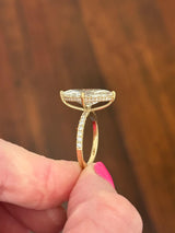 Yellow Gold Marquise & Hidden Halo Lab Diamond Ring
