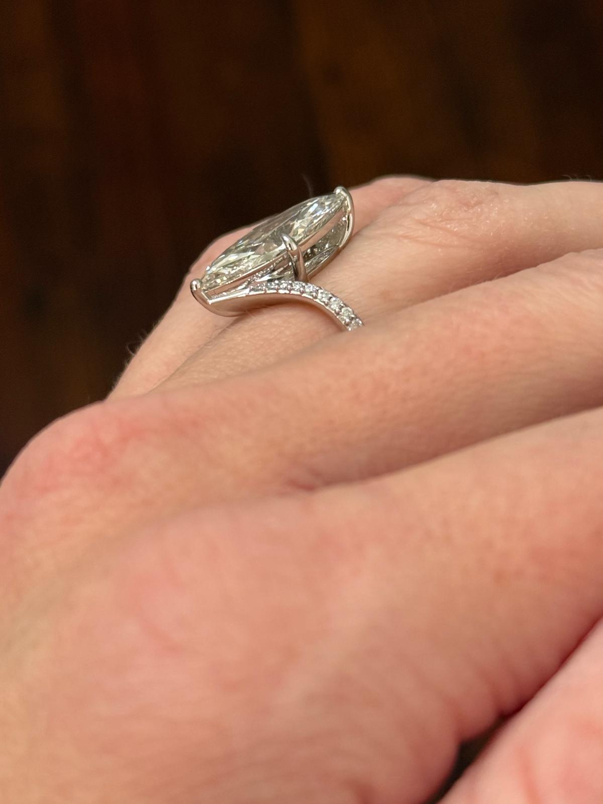 White Gold 5.1ct Marquise Lab Diamond Ring