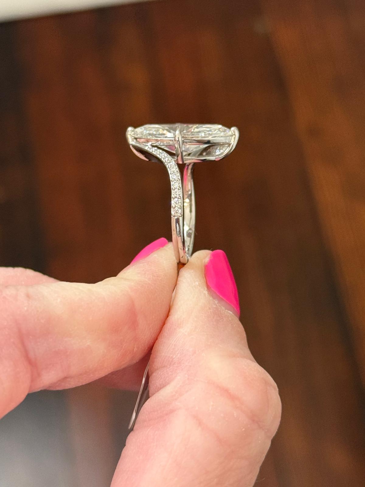 White Gold 5.1ct Marquise Lab Diamond Ring