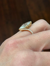 Yellow Gold 4.4ct Marquise Lab Diamond Ring