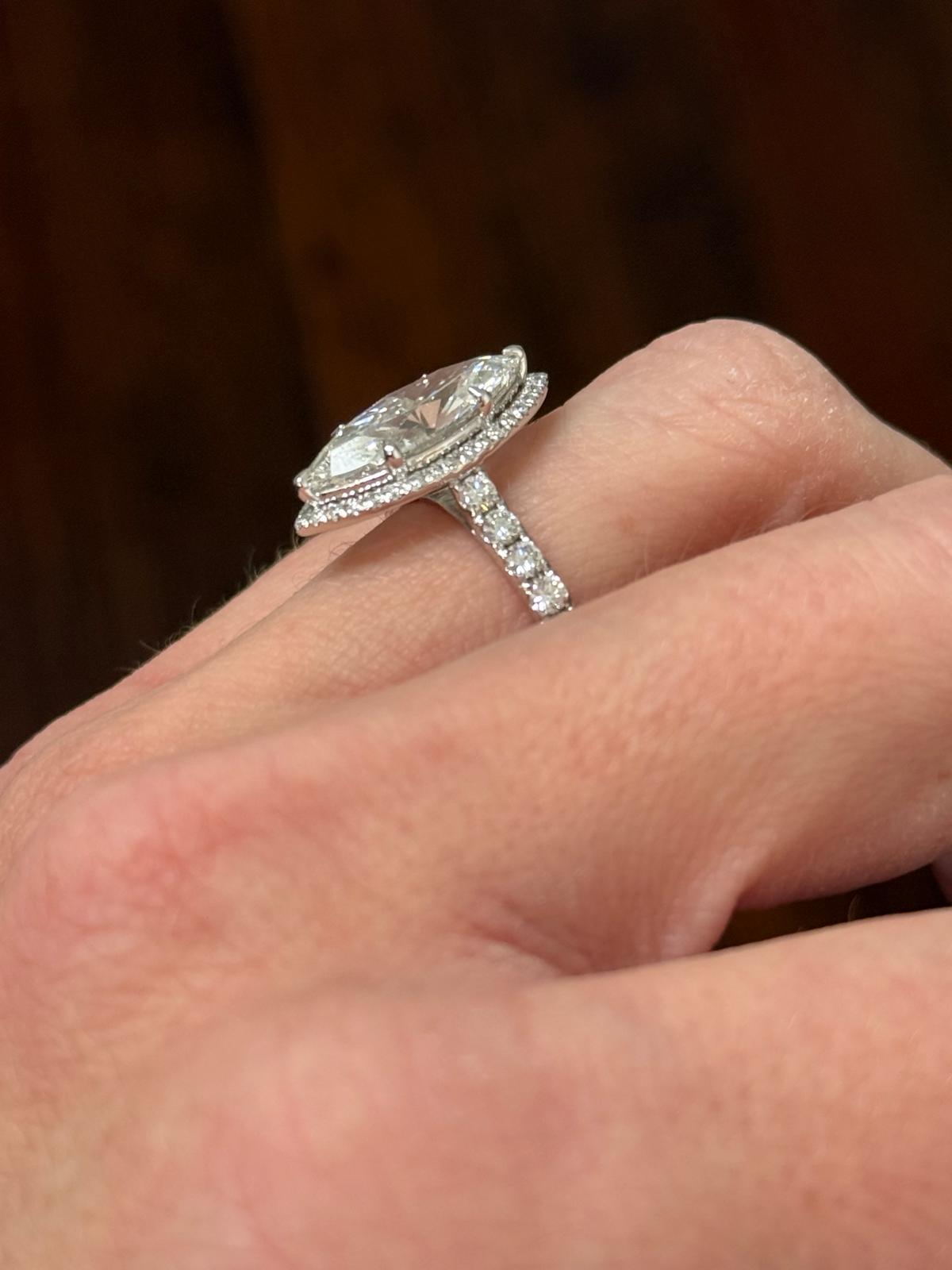 White Gold 4.03ct Marquise Lab Diamond Ring