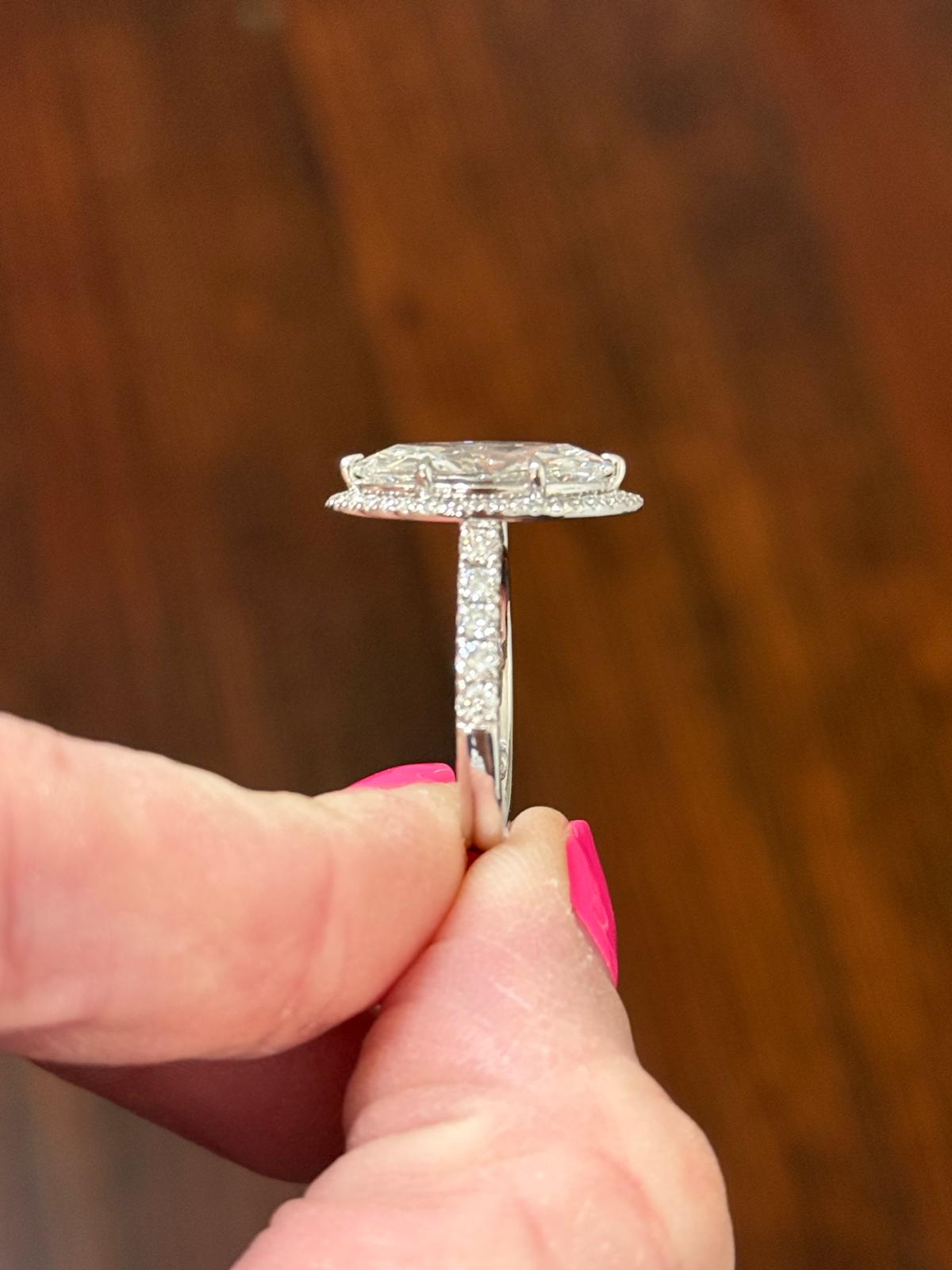 White Gold 4.03ct Marquise Lab Diamond Ring