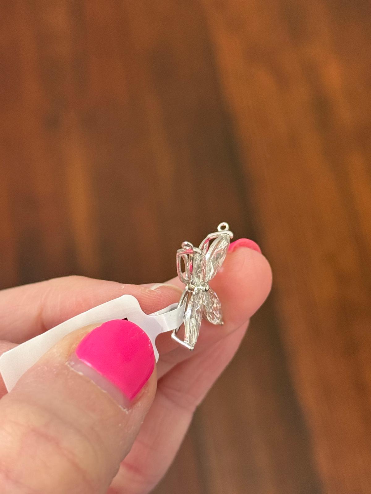 White Gold Marquise Lab Diamond Pendants