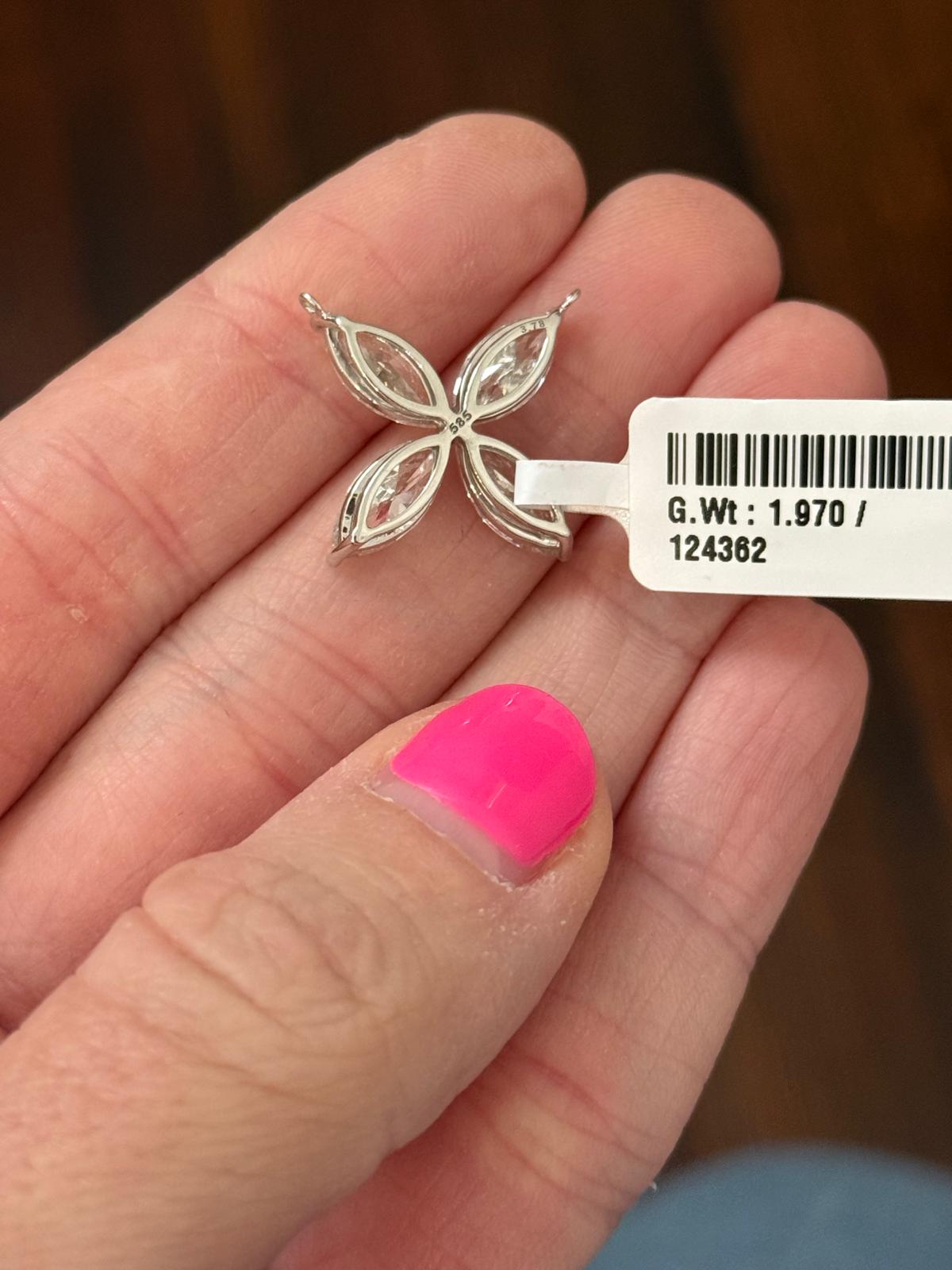 White Gold Marquise Lab Diamond Pendants