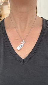 White Gold Marquise Lab Diamond Pendants