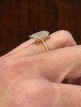 Yellow Gold 4.59ct Emerald Lab Diamond Ring