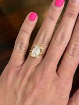 Yellow Gold 4.59ct Emerald Lab Diamond Ring