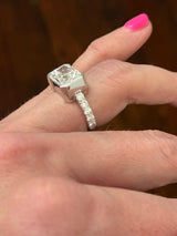 White Gold East West Set Radiant Lab Diamond Ring