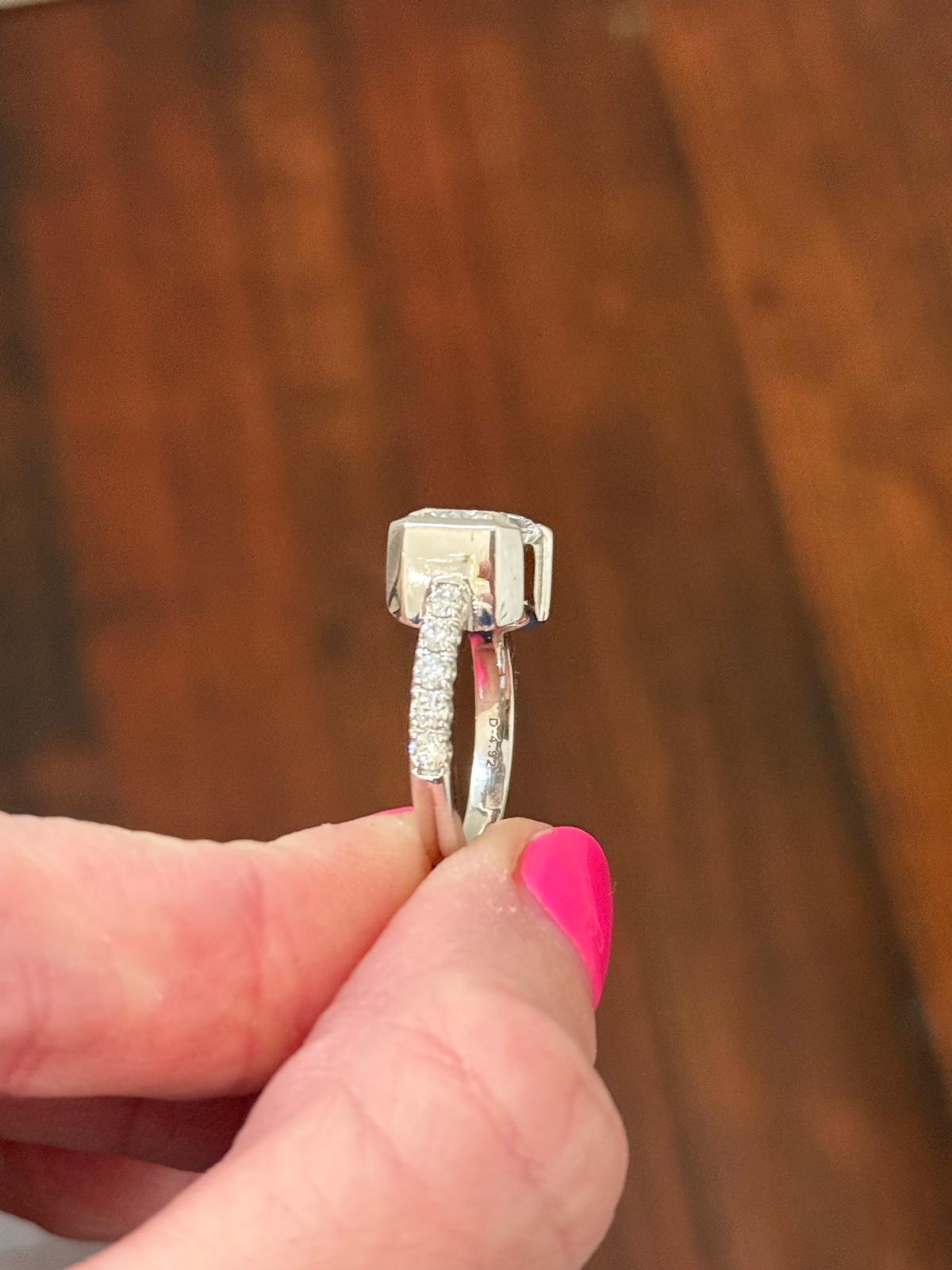 White Gold East West Set Radiant Lab Diamond Ring