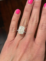 White Gold Radiant & Hidden Halo Lab Diamond Ring