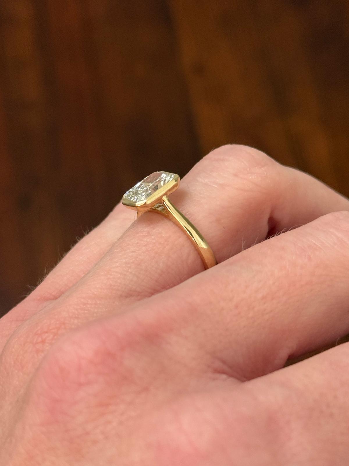 Yellow Gold 2.07ct Radiant Lab Diamond Ring