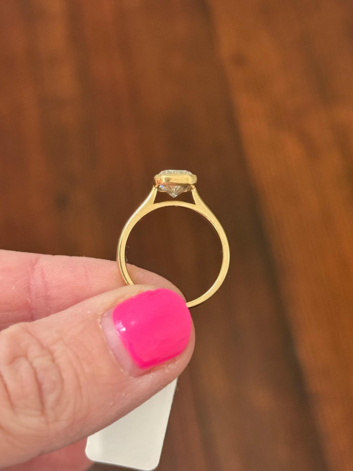 Yellow Gold 2.07ct Radiant Lab Diamond Ring