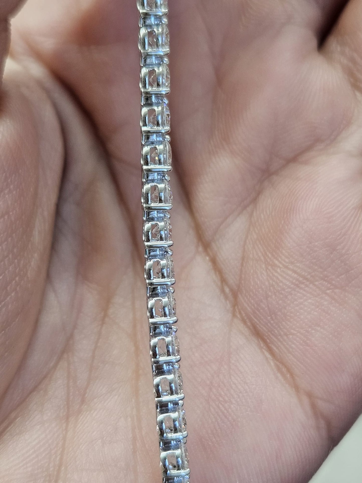 5.95ct White Gold 7" Lab Diamonds Tennis Bracelet