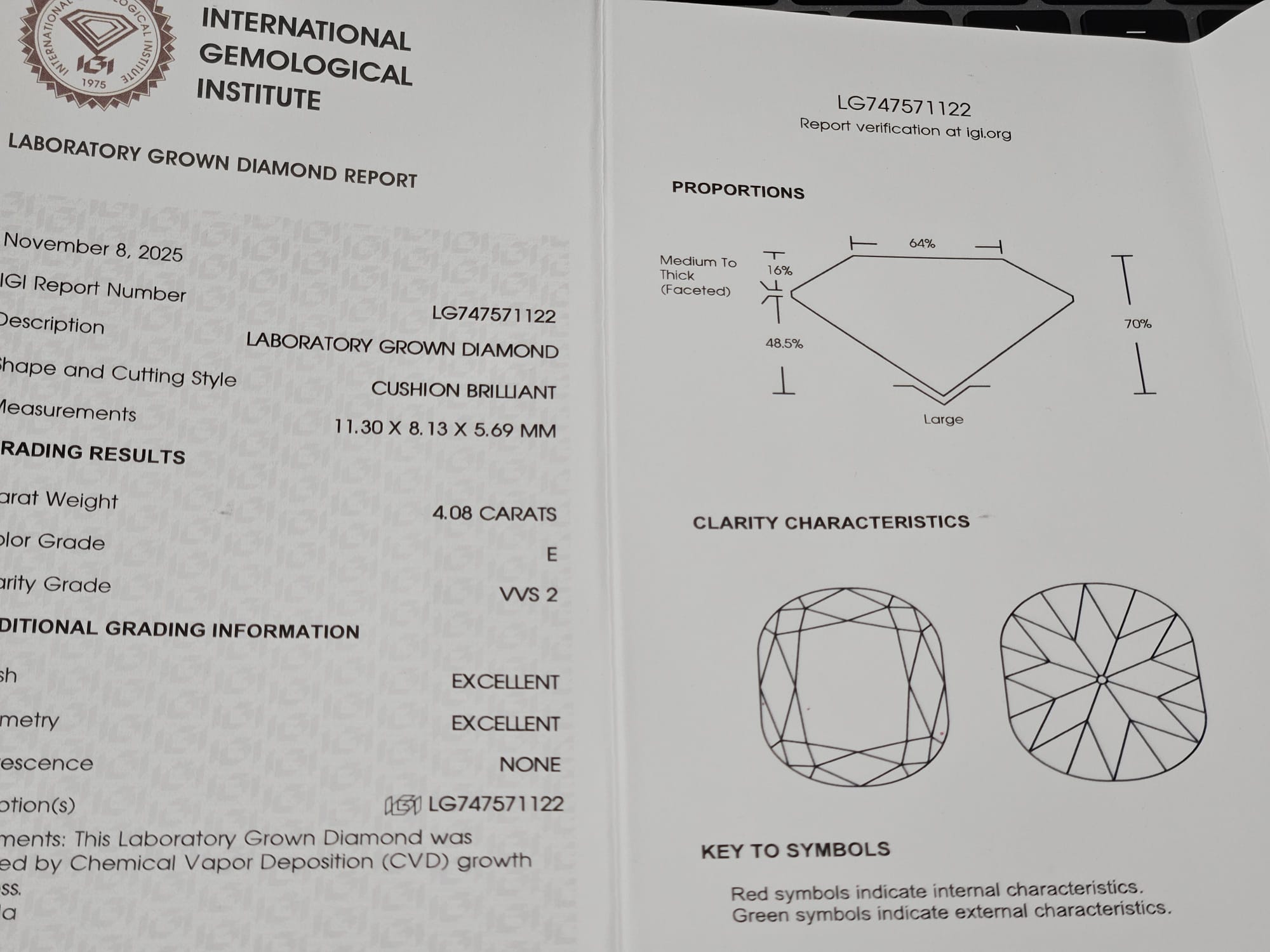 IGI 4.08CT OMC E VVS2