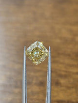 IGI 2.07CT SQUARE CUSHION FANCY VIVID YELLOW VS1