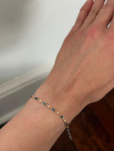 Yellow Gold Bezel Set Ruby & Diamond & Sapphire Bracelet