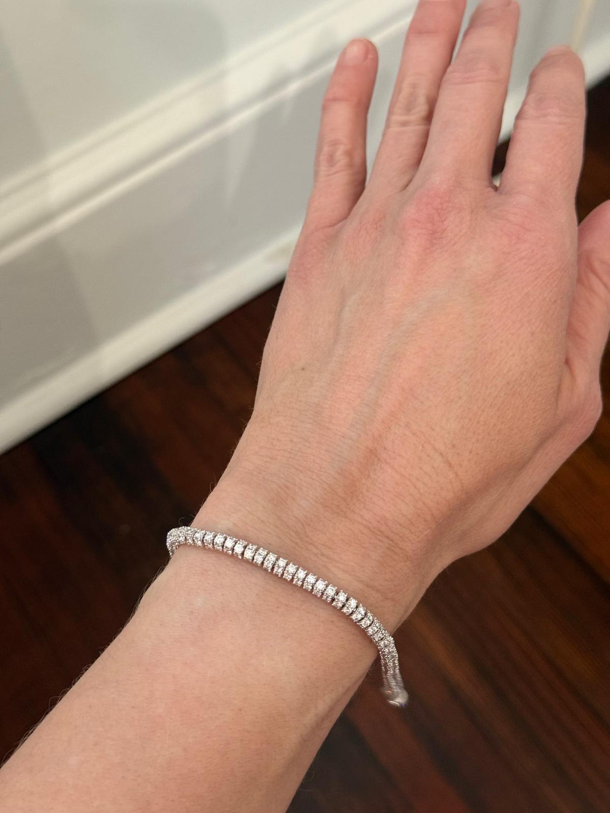 14K Gold Lab Diamond 7" Bracelet