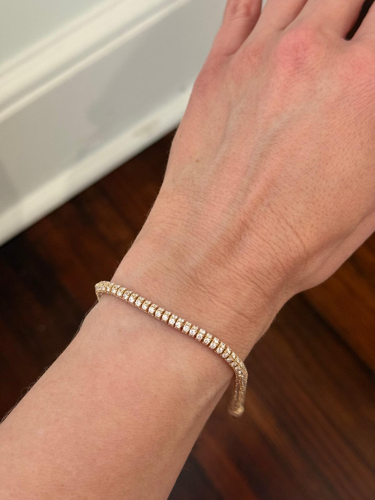 14K Gold Lab Diamond 7" Bracelet