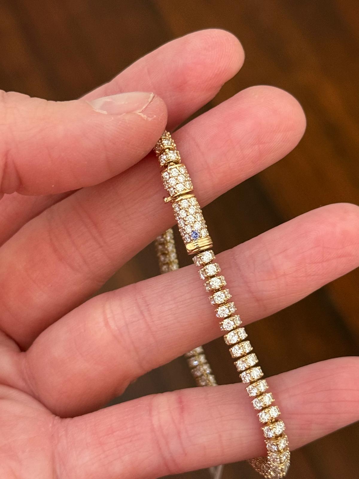14K Gold Lab Diamond 7" Bracelet
