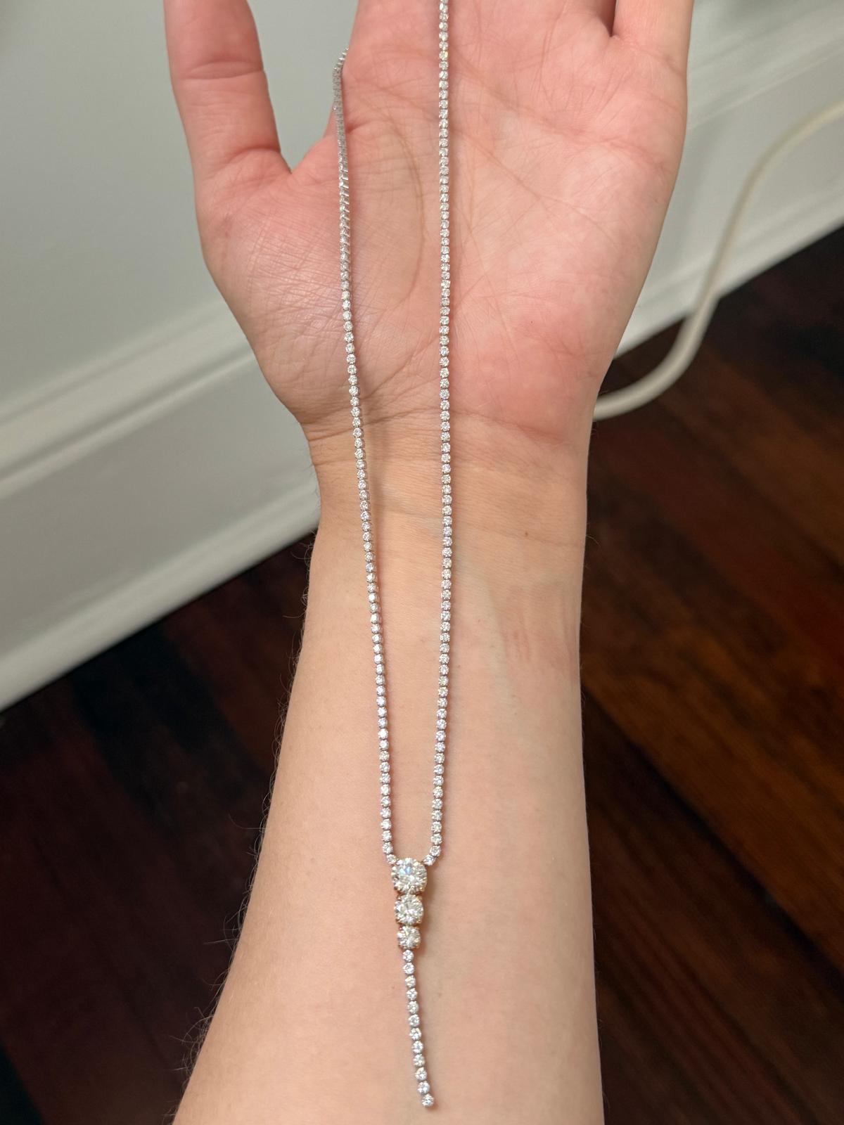 Lab Diamond Lariat 17" Necklace