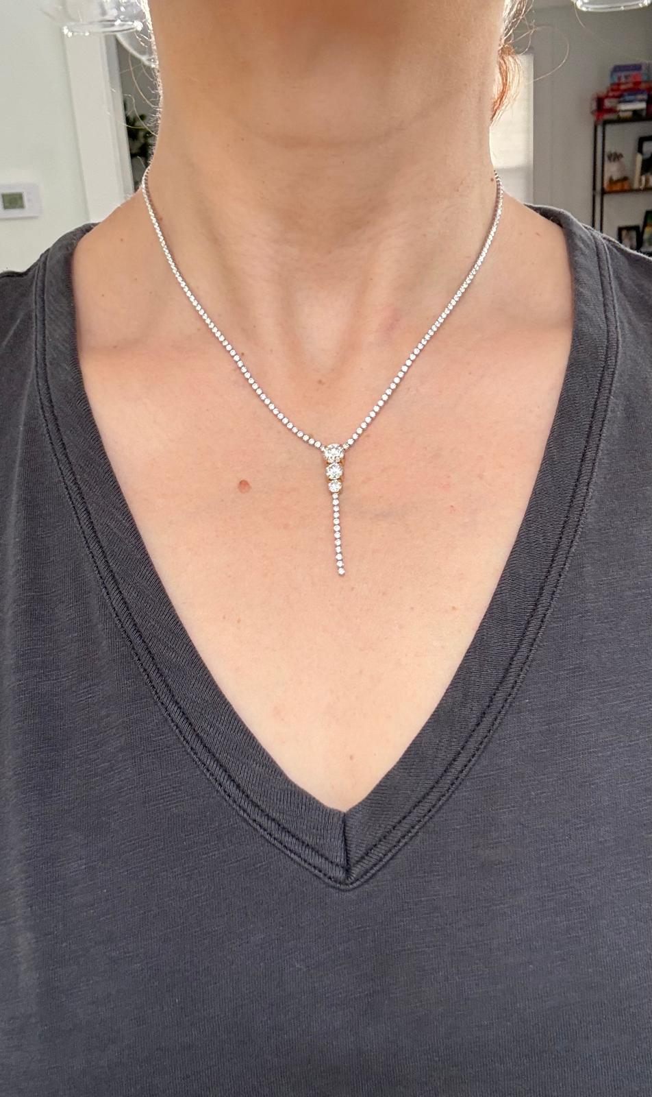 Lab Diamond Lariat 17" Necklace