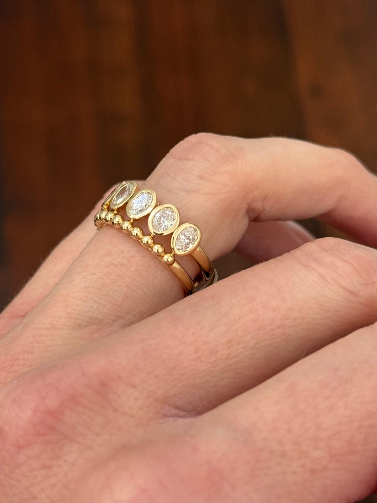 Yellow Gold 1.43ct Oval Lab Diamond Band