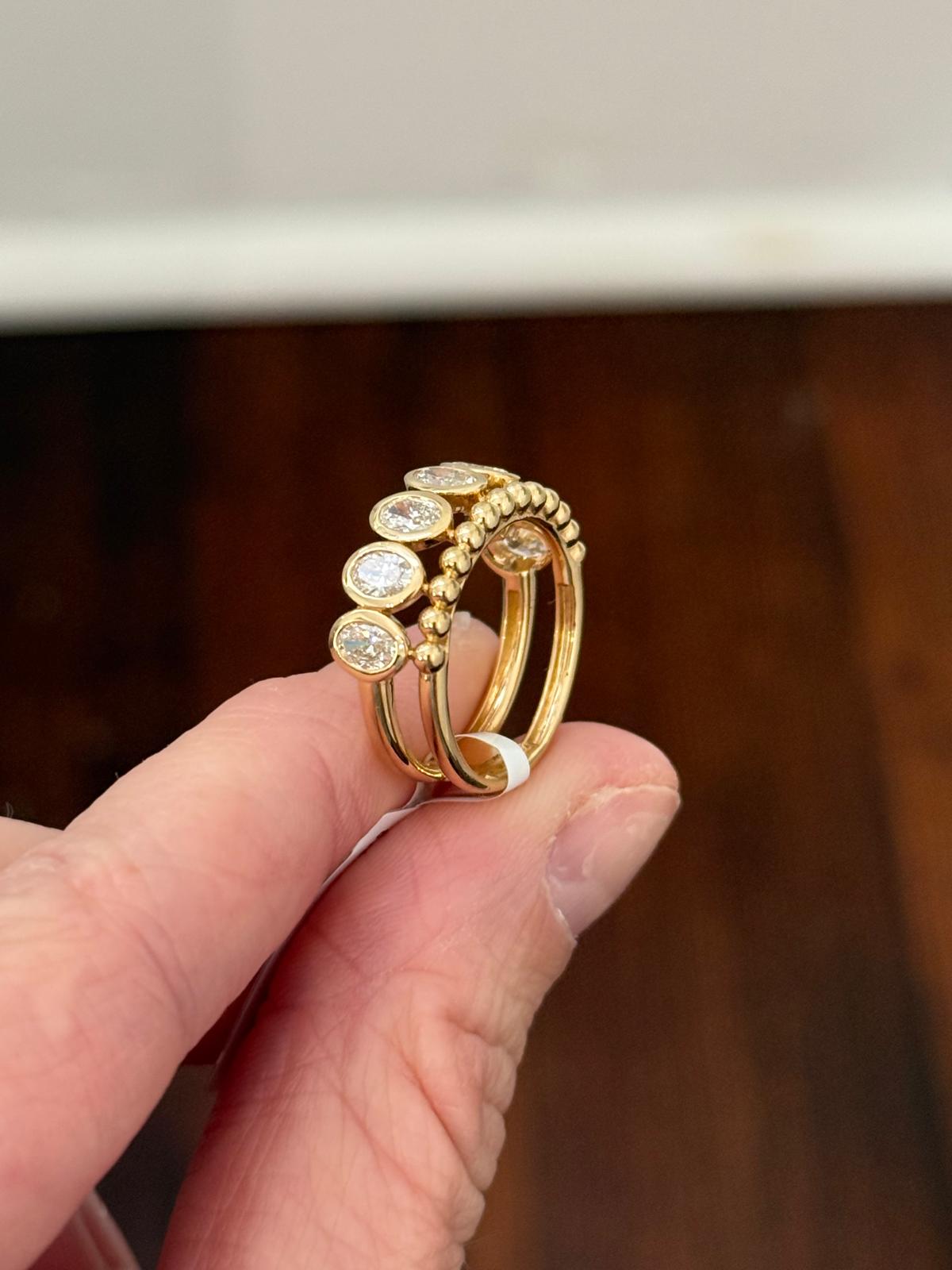 Yellow Gold 1.43ct Oval Lab Diamond Band