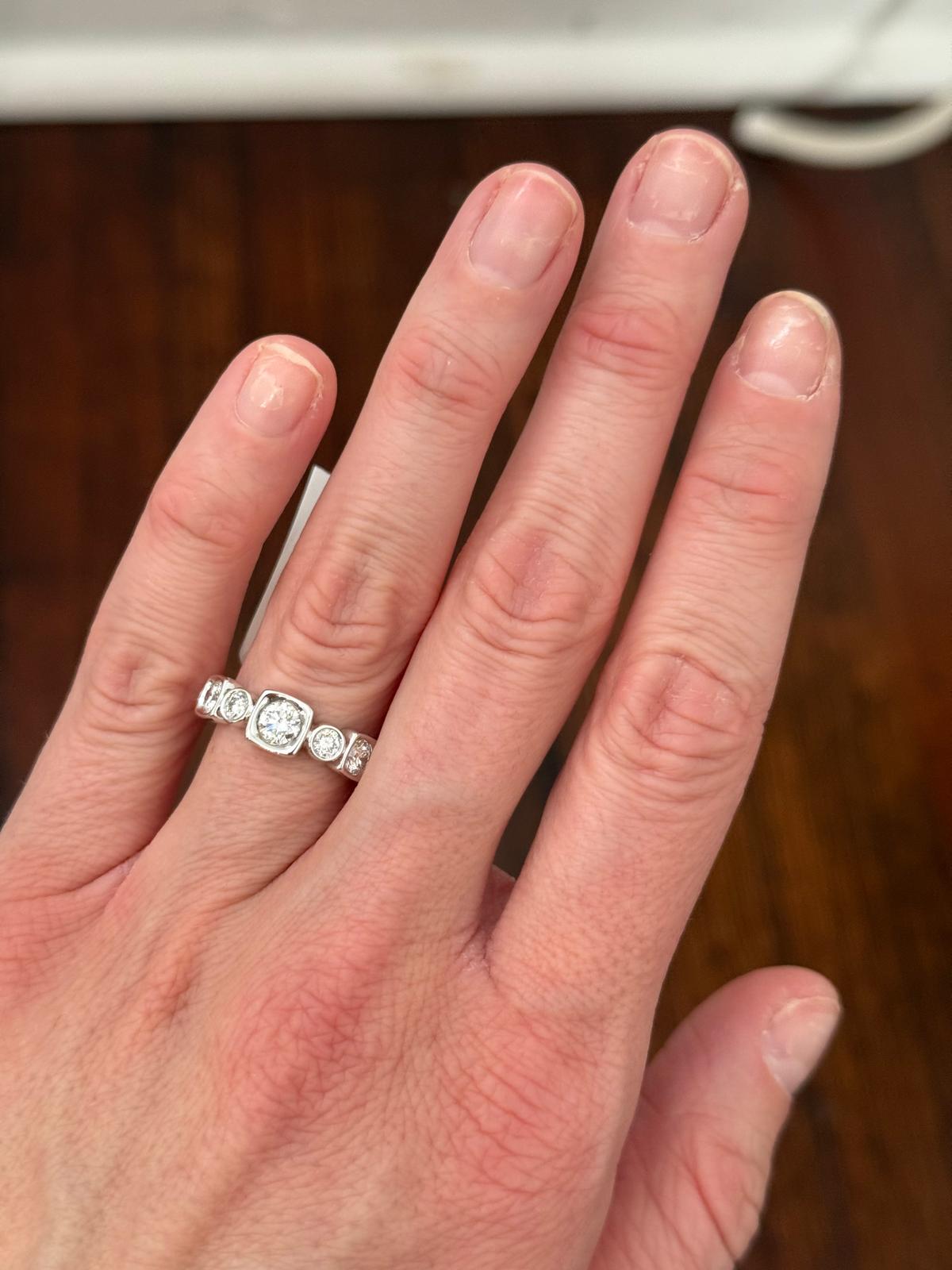 White Gold 1.08ct Round Lab Diamond Band